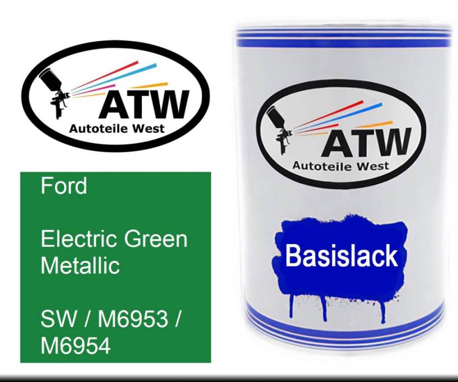 Ford, Electric Green Metallic, SW / M6953 / M6954: 500ml Lackdose, von ATW Autoteile West.